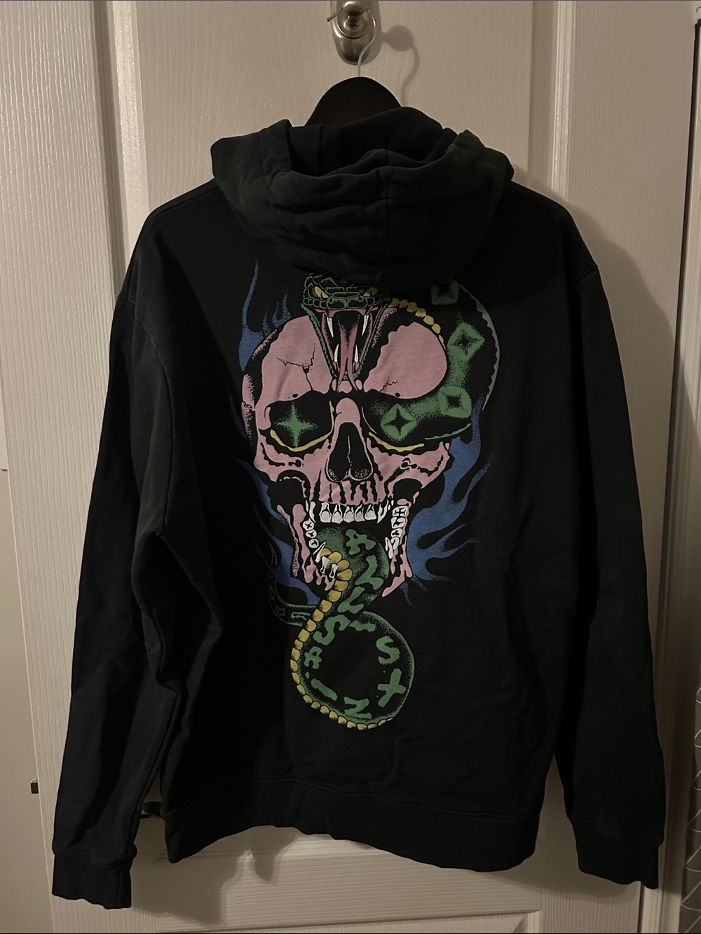 All Saints Black Hoodie with Multicolor Skull Graphic - Picture 3 of 4